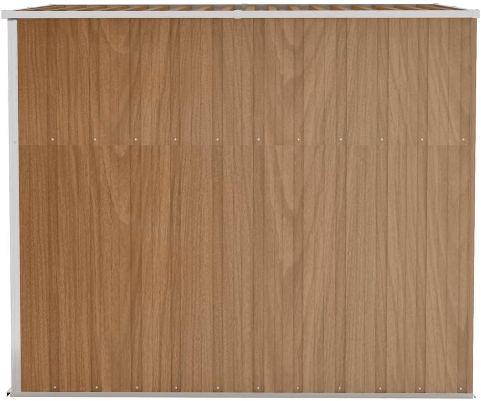 karaca-alisveris Abri de Jardin Mural Marron 118x194x178 cm Acier galvanisé, Maison & Jardin, Pelouses & Jardins, Vie en extérieur, Structures extérieures, Cabanes & abris de Jardin, Brun, (Poids 31.54KG)