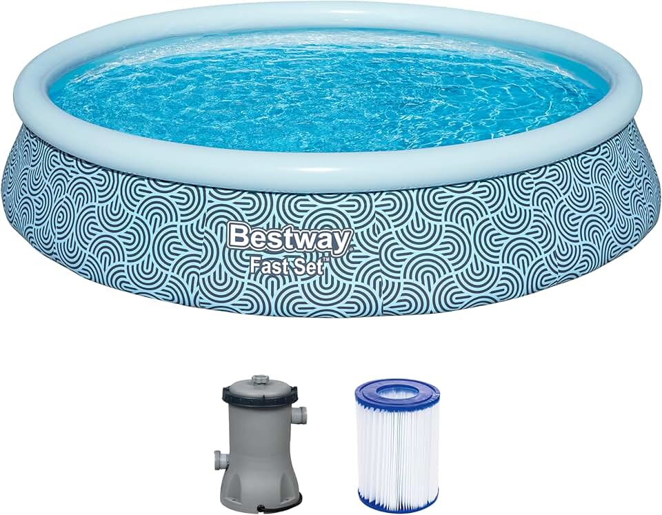 karaca-alisveris - Fast Set - 396x396x84 cm - Piscine gonflable ronde, gris
