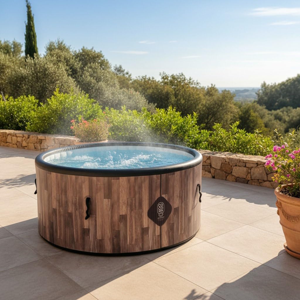 karaca-alisveris Nordik Spa Gonflable - 150 cm de diamètre - 800 litres - Moteur 2240 W - 2 à 4 Personnes - Massage 140 Jets