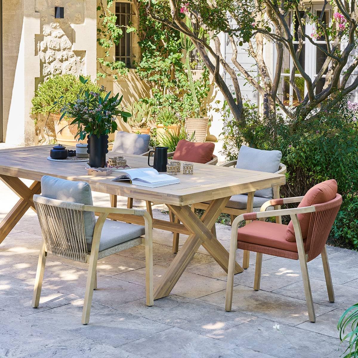 karaca-alisveris - Xenia table de jardin 10 places - eucalyptus - grande taille