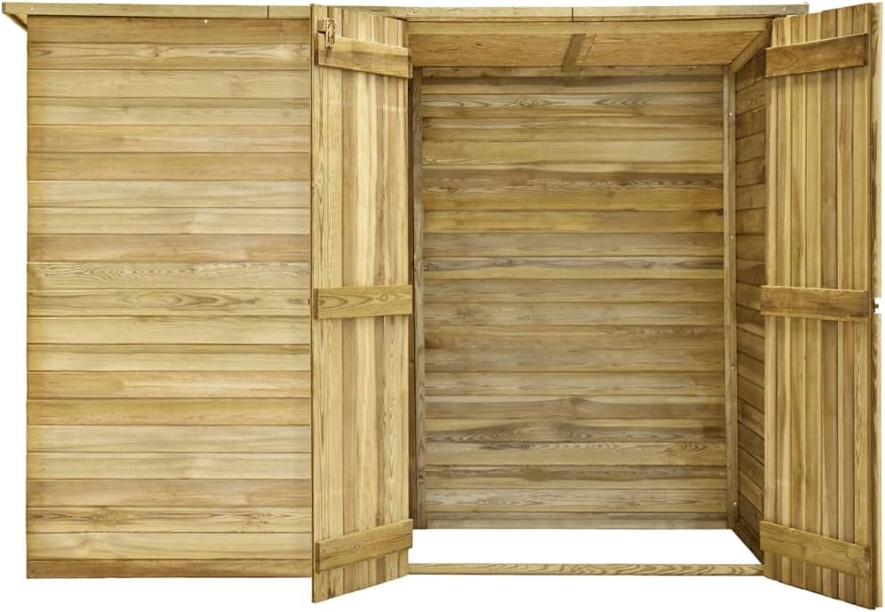 Abri de jardin bois de pin 232x110x170cm imprégné, brun, 149.8kg