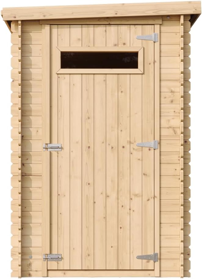 Abri de Jardin en Bois, Petite fenêtre, avec Sol TRAITÉ- Stockage extérieur l239xL144xH198 cm/2.63 m2 - Petit abri à Outils, Local à vélos - Toit imperméable, fenêtres karaca-alisveris M306A+M306G