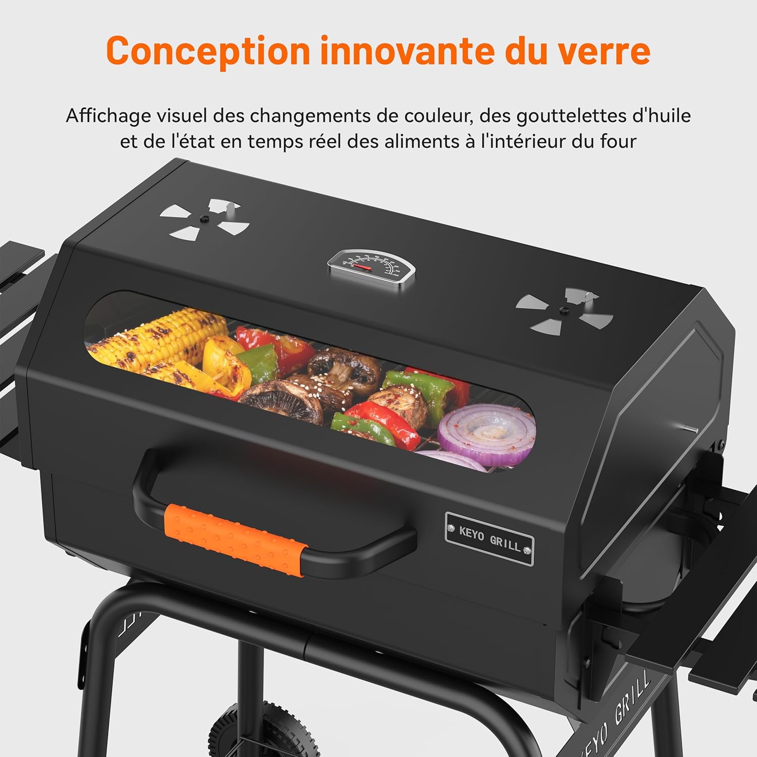 karaca-alisveris 23 pouces barbecue pentagonal, chromé, 469 Sq In-23 Pouces