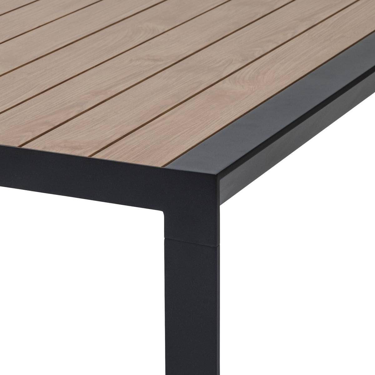 karaca-alisveris - Evasion - grande table extensible 14 places - aluminium effet bois, rallonge, extérieur