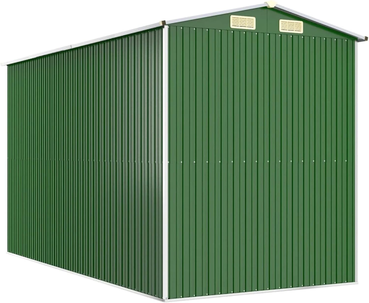 Abri de jardin - acier galvanisé vert, 192x357x223 cm, extérieur renforcé