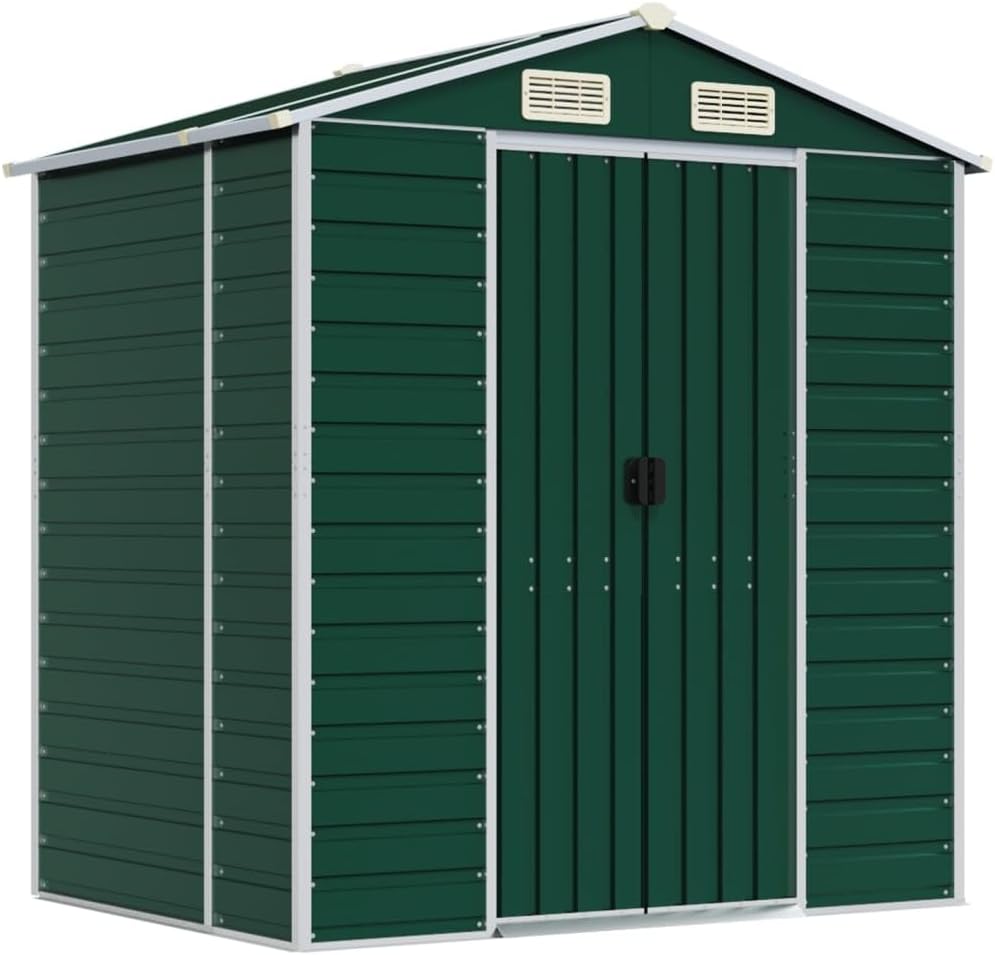 GuyAna - Abri de jardin métal 191x130x198 cm, acier galvanisé, stockage outils