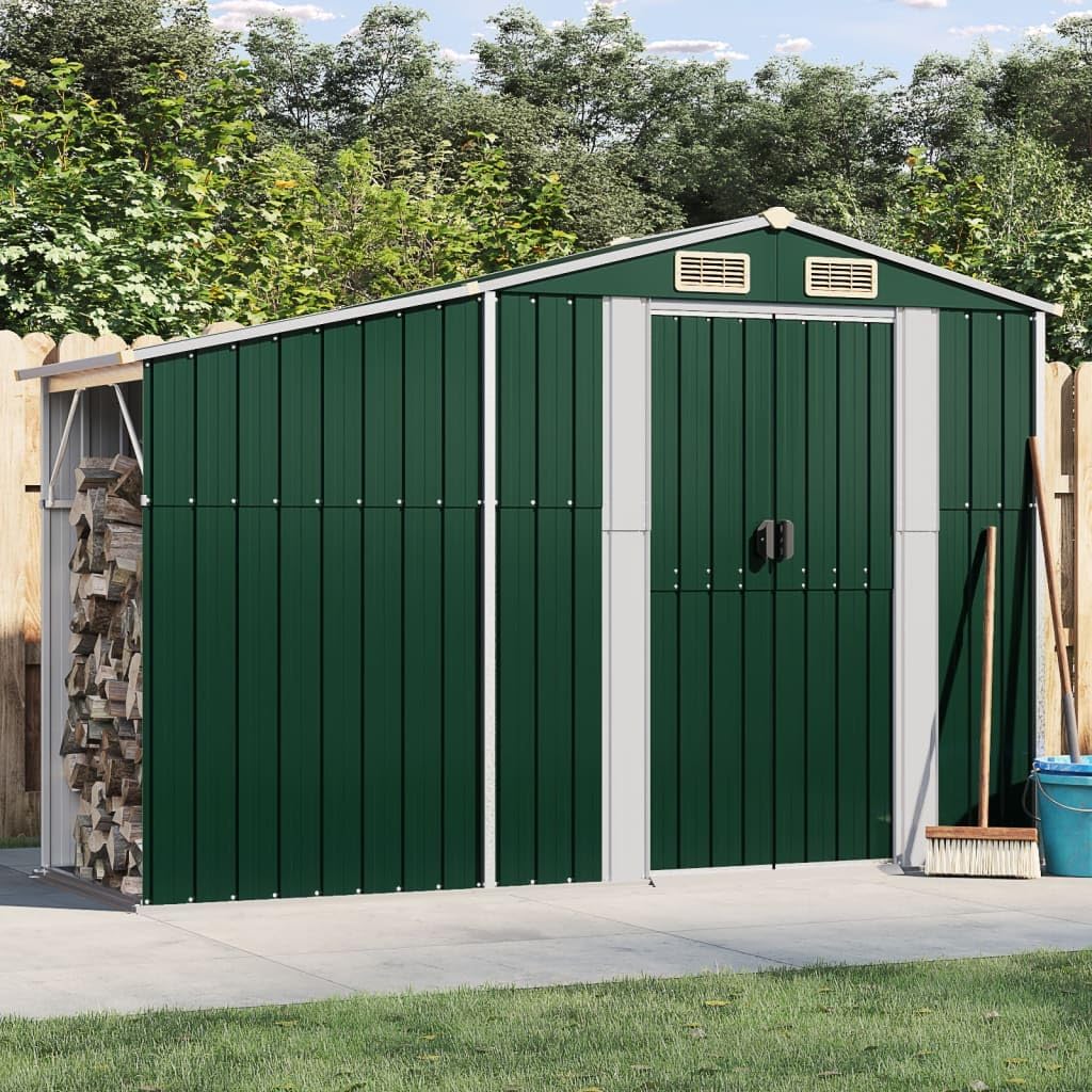 Abri de Jardin en Acier galvanisé, Salles de Stockage de Jardin Extérieures avec Bouches D'aération et Poignées Pratiques pour Ranger Les Outils, Les Ustensile de (277 x 93 x 179 cm)