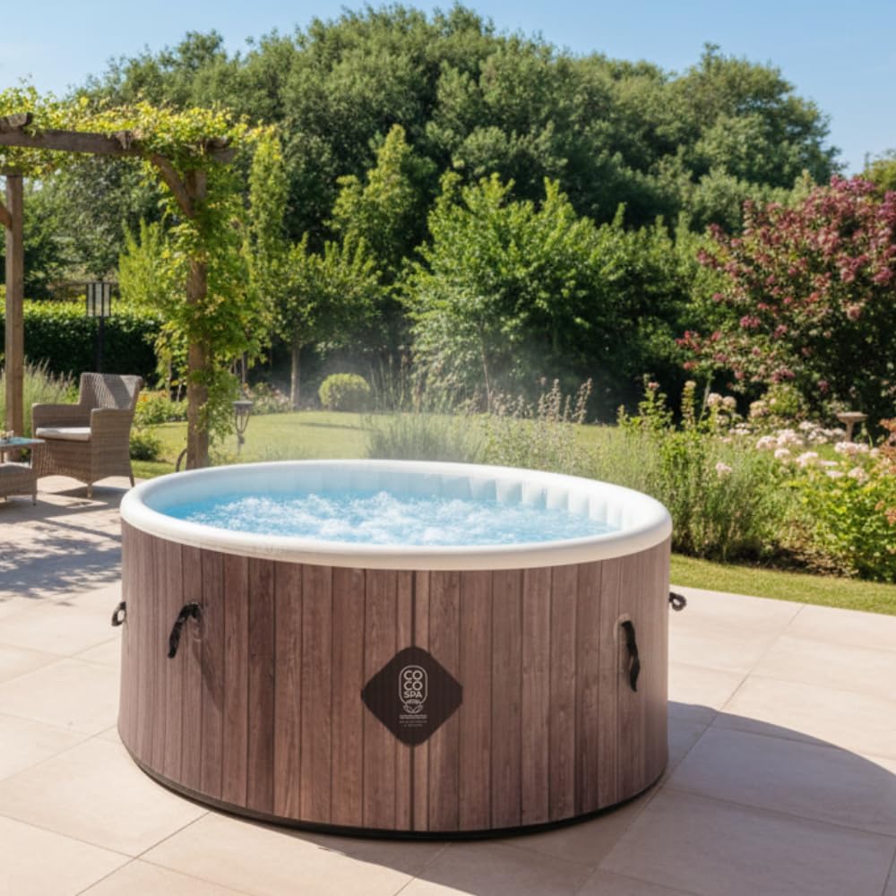 karaca-alisveris Helsinki Spa Gonflable - 150 cm de diamètre - 800 litres - Moteur 2240 W - 2 à 4 Personnes - Massage 140 Jets