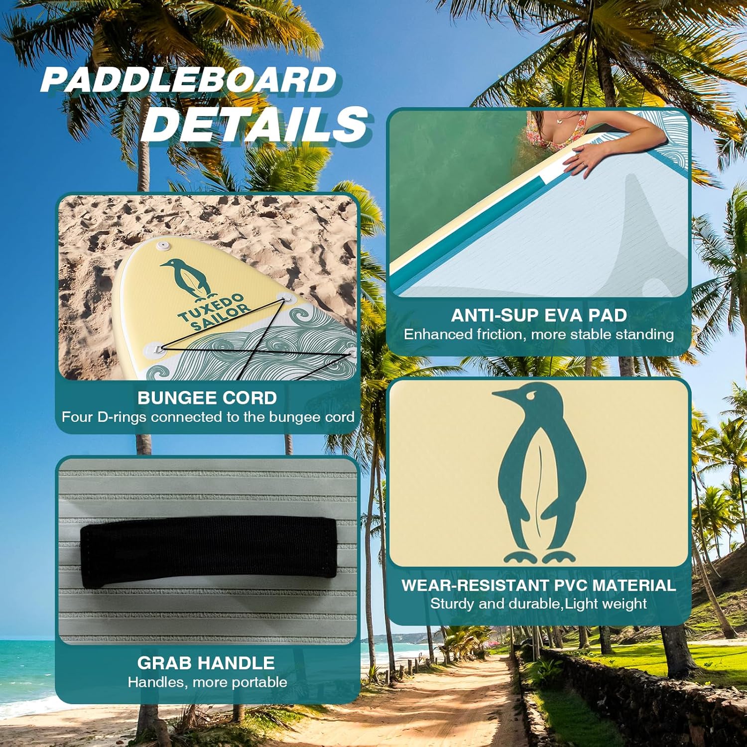 karaca-alisveris - Paddle gonflable adulte - planche SUP avec accessoires complets