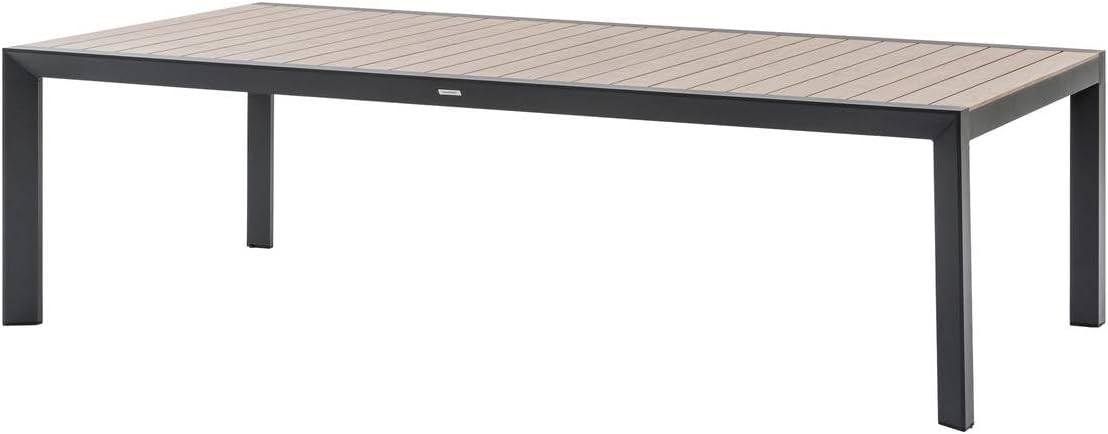 karaca-alisveris - Evasion - table de jardin 12 places aluminium effet bois