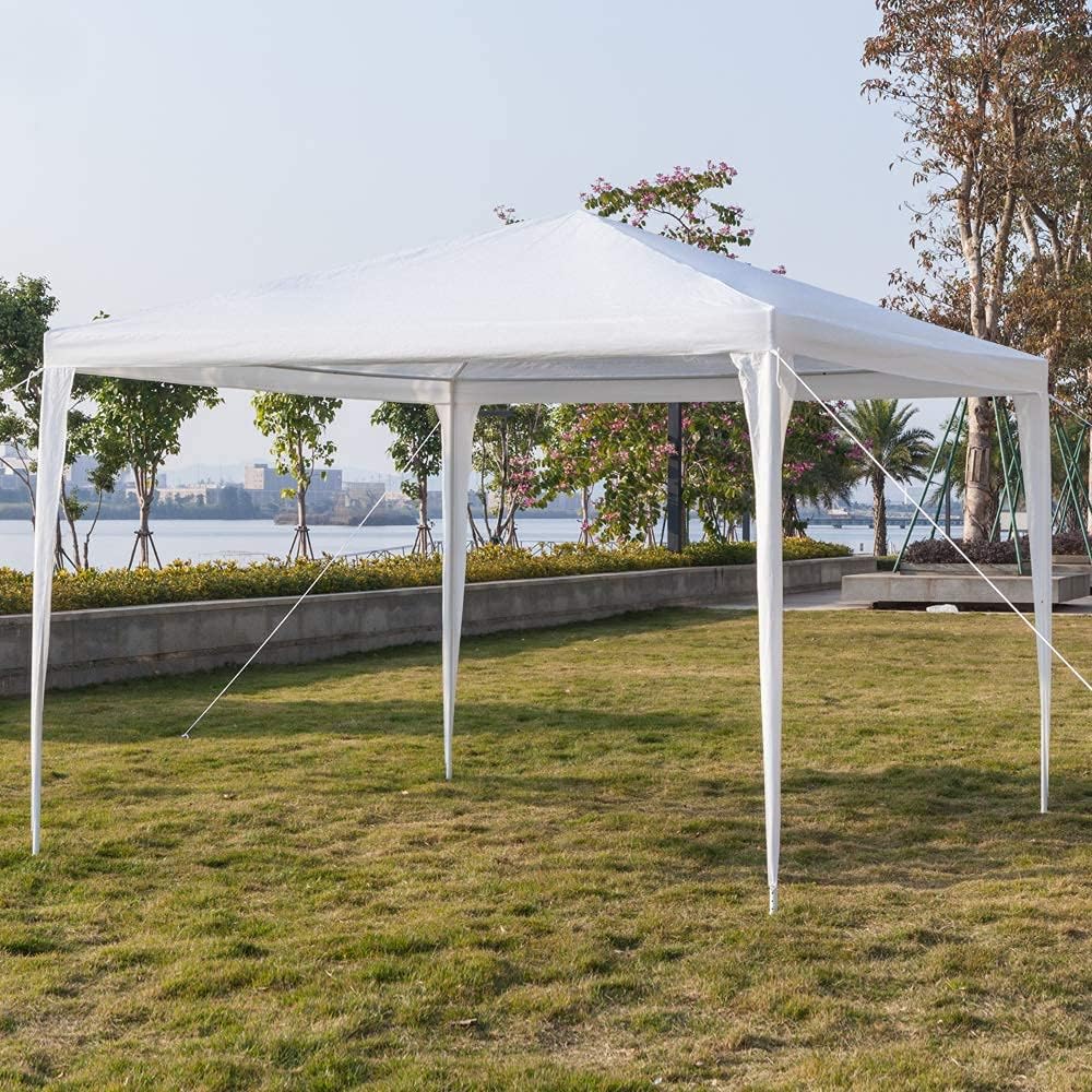 Tonnelle de jardin pliante imperméable 3x3m, 4 parois, bâche PE épaisse, protection UV