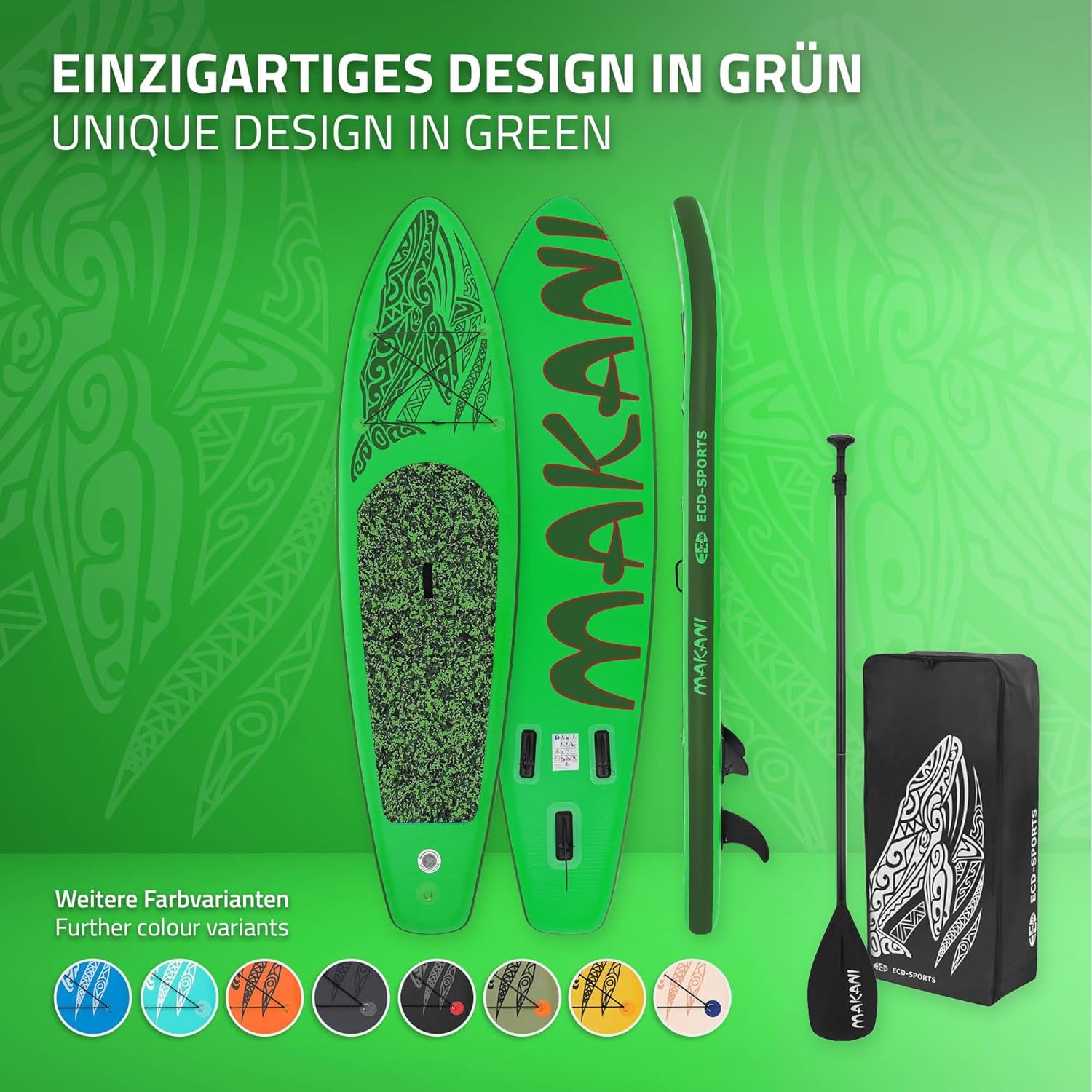 karaca-alisveris - planche stand up paddle - 305/308/320/380 cm - PVC, jusqu'à 150 kg, 10/15 cm d'épaisseur