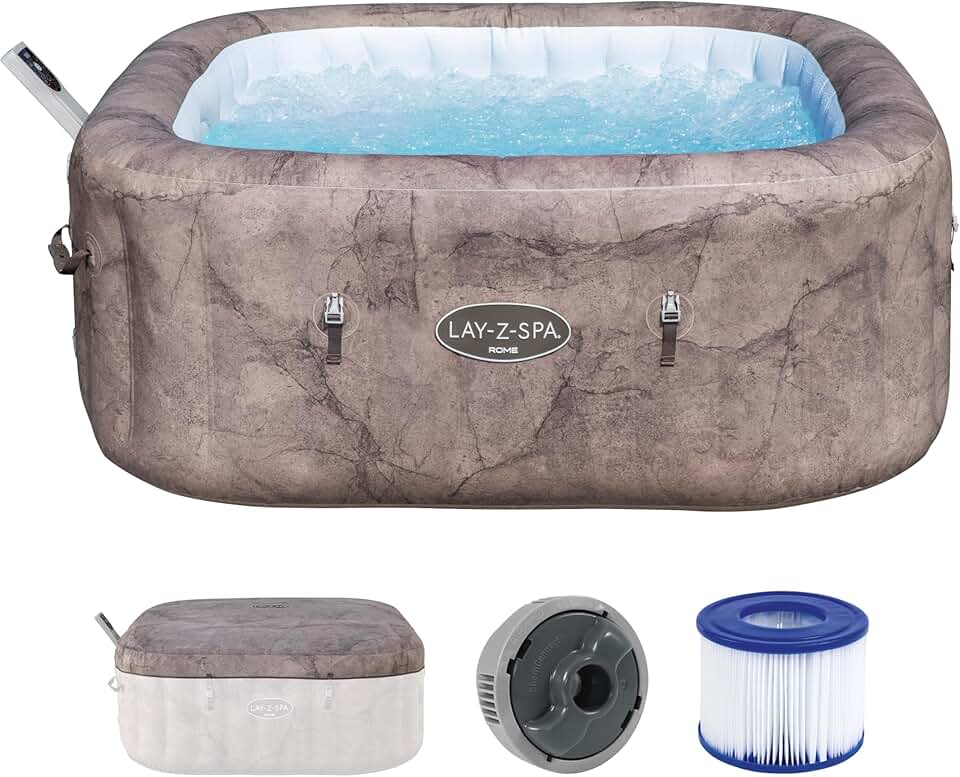 karaca-alisveris - Rome MaxHold EnergySense UltraFit - 180x180x71cm - spa carré 6 places, effet marbre, AirJet SP018