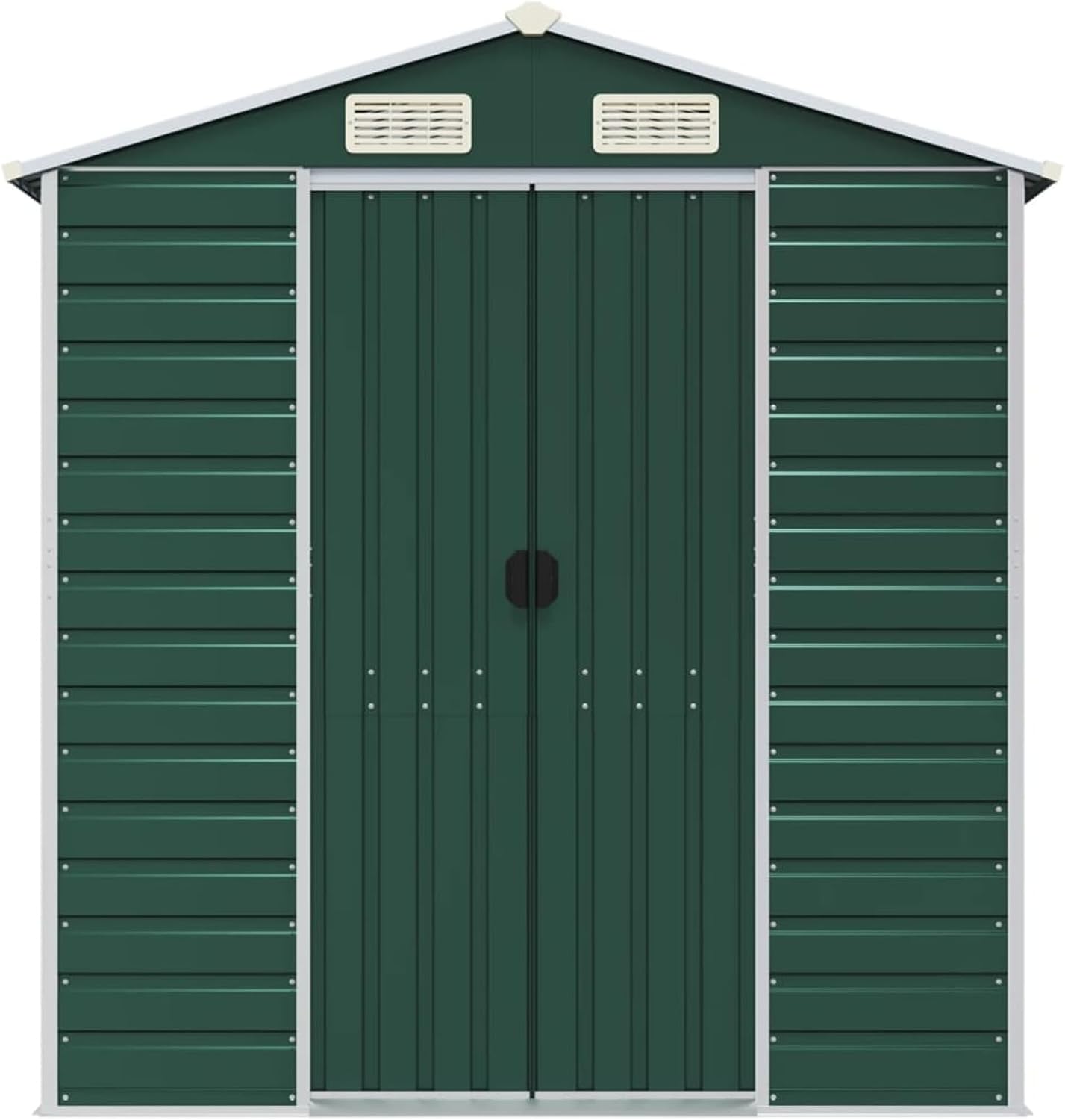 Abri de jardin - vert acier galvanisé 191x810x198 cm - rangement outils