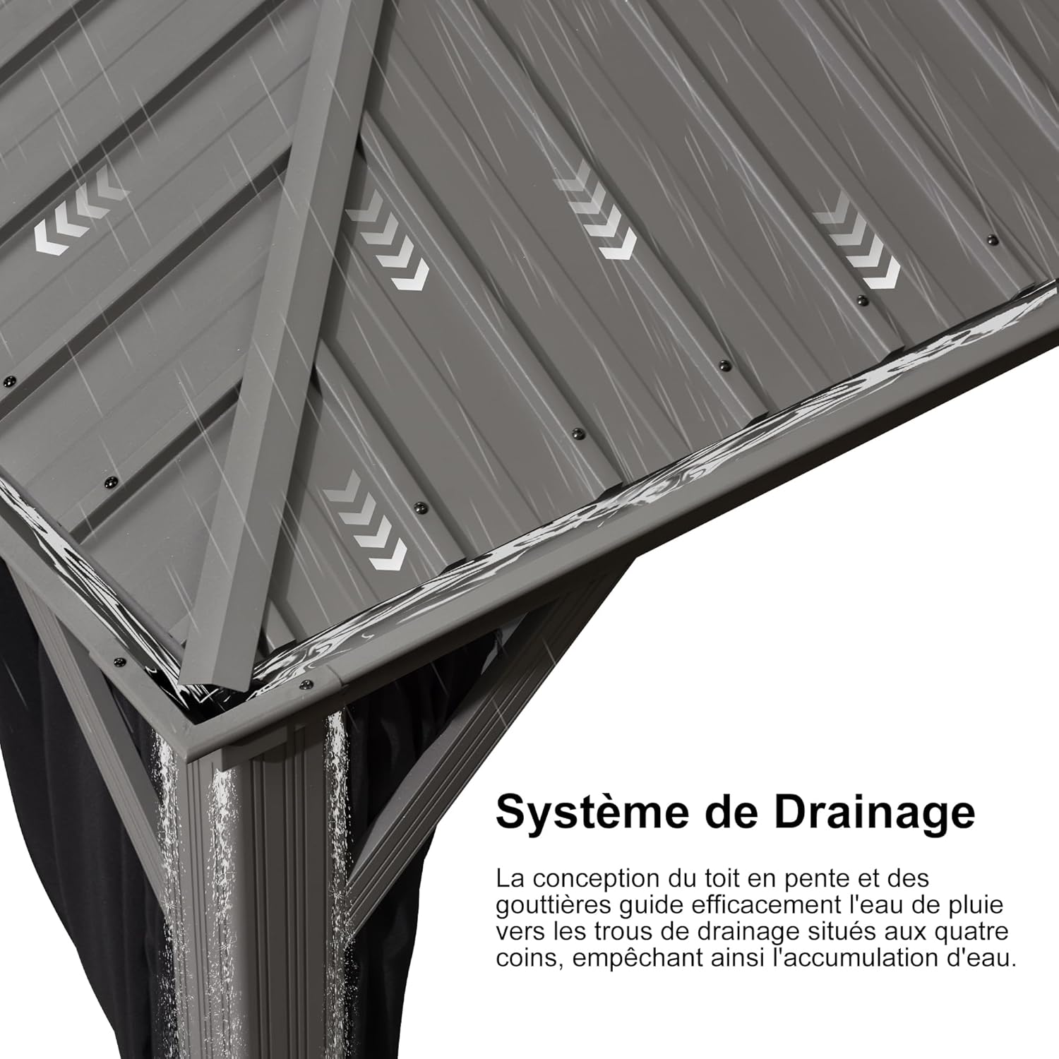 karaca-alisveris - pergola double toit - 4,25x6m - alu, rideaux, moustiquaire, guirlande