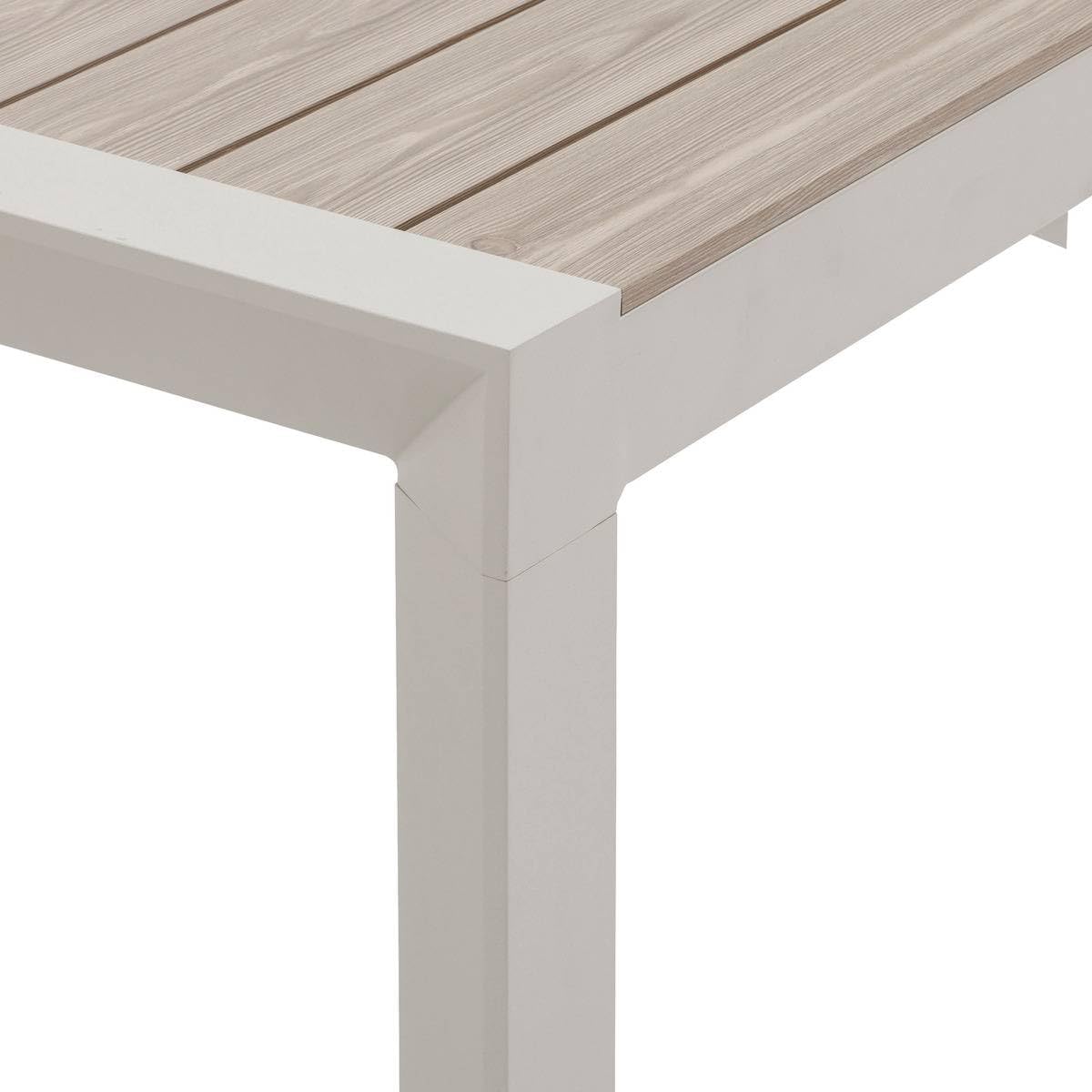 karaca-alisveris - Table de jardin Évasion 8 places - aluminium, effet bois, lin et argile