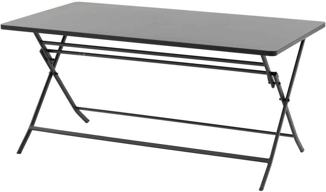 karaca-alisveris - Greensboro - 150x90 cm - Table pliante acier renforcé 6 places, gris graphite
