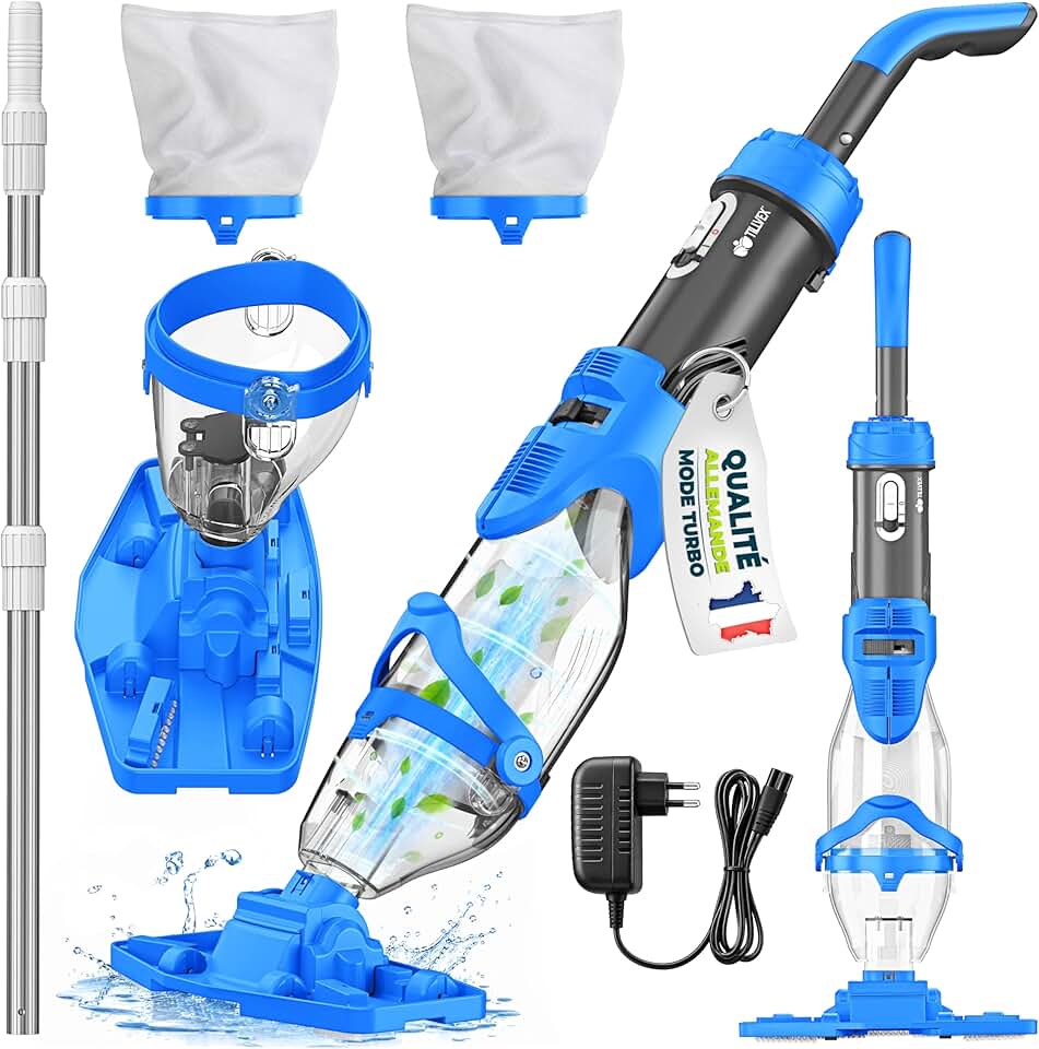 karaca-alisveris - Aspirateur piscine électrique - manche télescopique, filtre, autonomie 60min