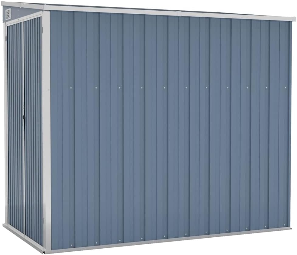 karaca-alisveris Abri de Jardin Mural Gris 118x194x178 cm Acier galvanisé,Maison & Jardin, Pelouses & Jardins, Vie en extérieur, Structures extérieures, Cabanes & abris de Jardin, Gris (Poids 31.54KG)