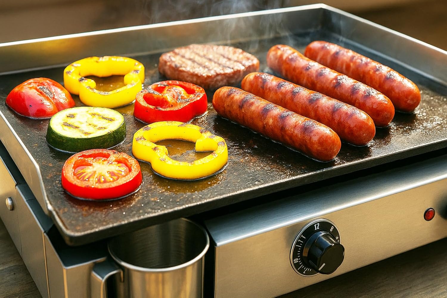 karaca-alisveris - Plancha électrique 2 zones inox 3000W, 60x40cm - 8679