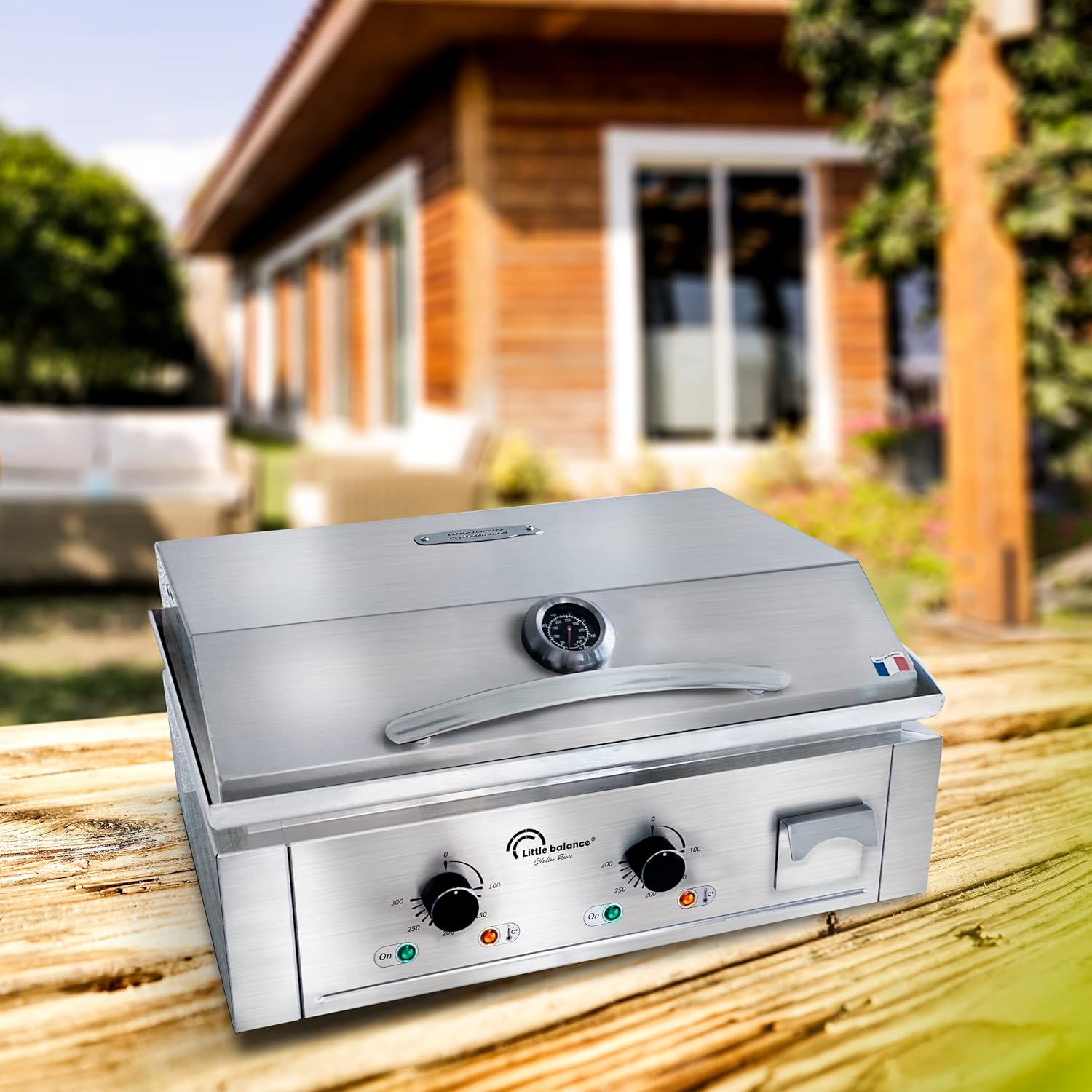 karaca-alisveris - Aquitaine Pro Plus - plancha inox 2 zones, couvercle, 3500W - 8473