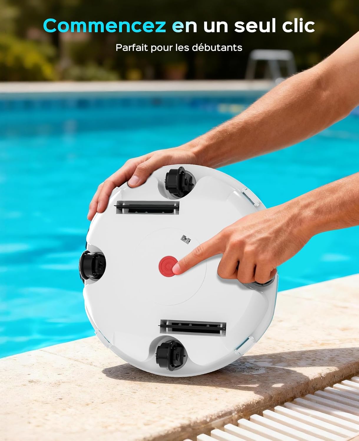 Winny - Robot piscine sans fil, 60m², double filtration, 80 min, Winny200P