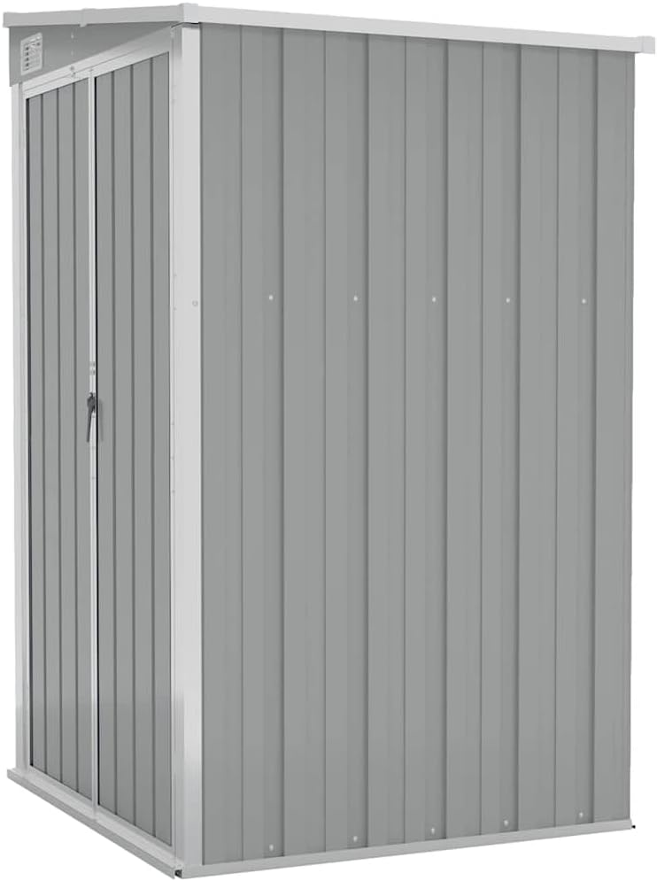 karaca-alisveris Remise de Jardin Murale Gris 118x100x178 cm Acier galvanisé,Structures extérieures, Cabanes & abris de Jardin,316218