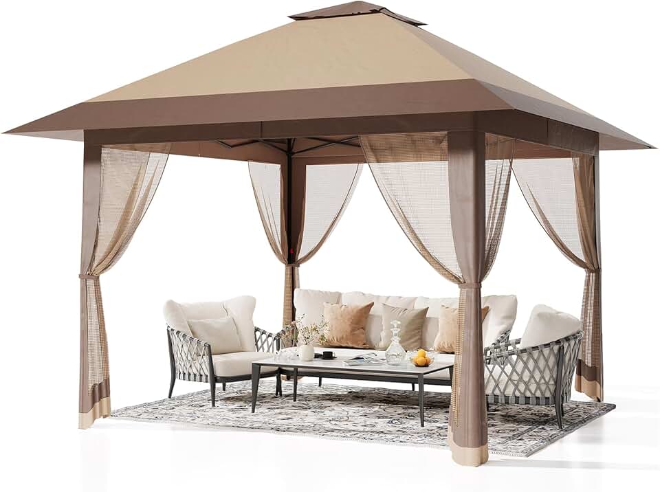 karaca-alisveris - Abri de jardin Pop-up - 3x4m - moustiquaire, tente extérieure