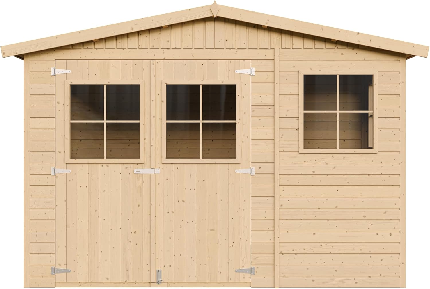 Abri de Jardin en Bois Exterieur avec Les PLANCHERS IMPRÉGNÉ- Cabane de Jardin en Pin/épicéa-H226x324x216 cm/6m2- Construction de Panneaux- Rangement pour vélos, Remise à Outils- karaca-alisveris M334+M334G