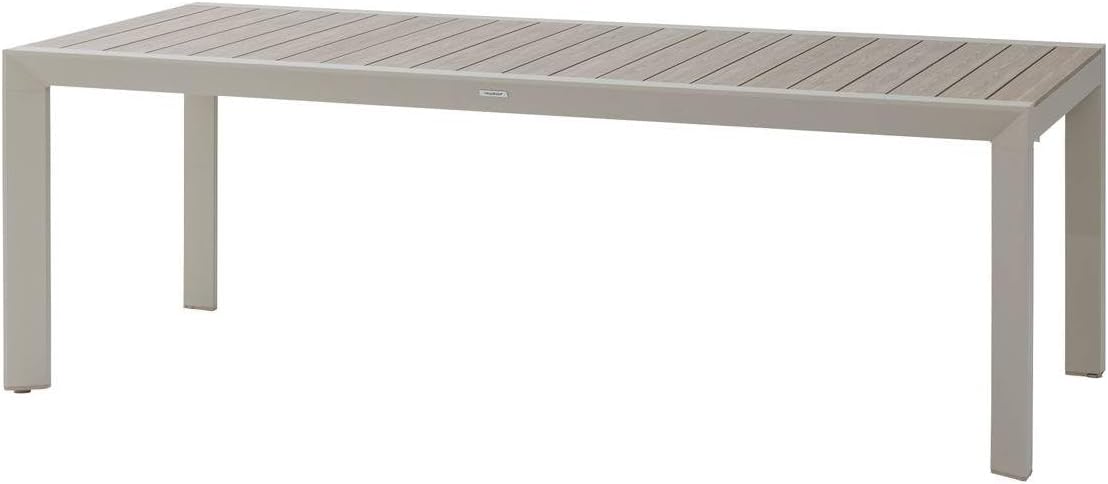 karaca-alisveris - Table de jardin Évasion 8 places - aluminium, effet bois, lin et argile