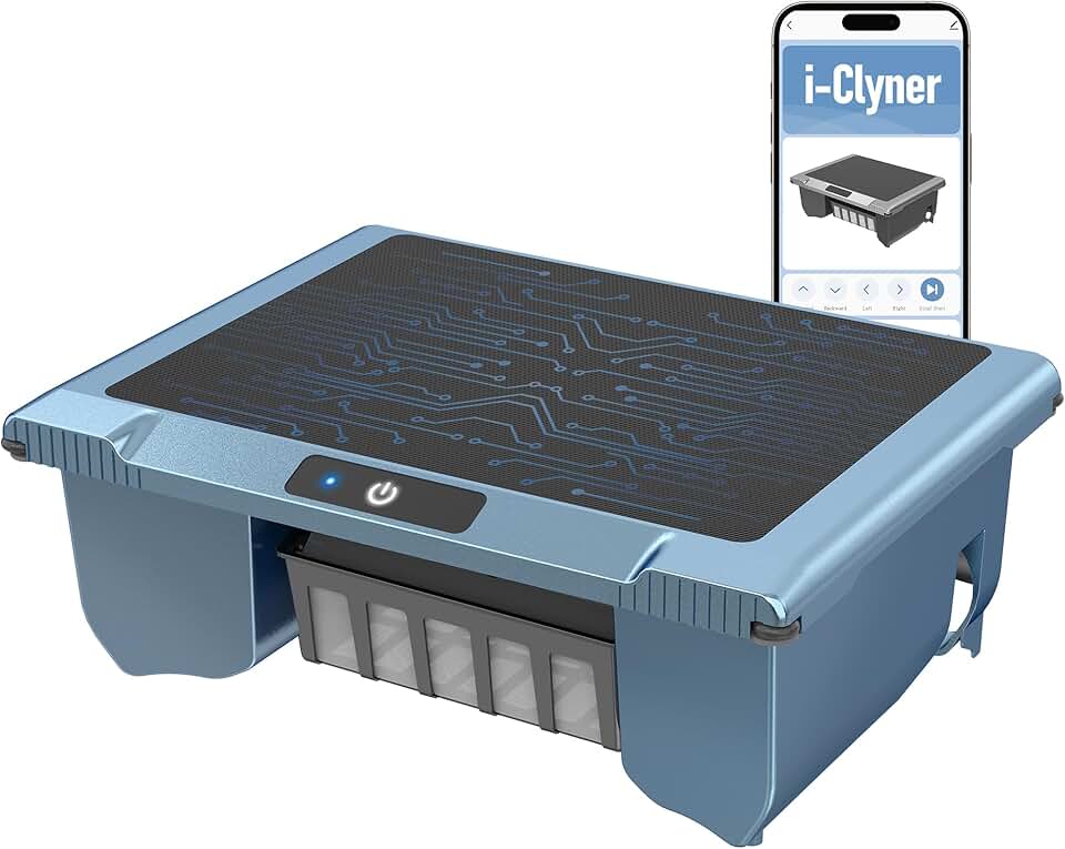 T1B Robot Nettoyeur Skimmer Solaire Robot de Surface Piscine, avec Nettoyage 24h/7, Double Modes de Recharge, Retour Automatique à la Base, adapté aux piscines Enterrées et Hors Sol (Bleu)