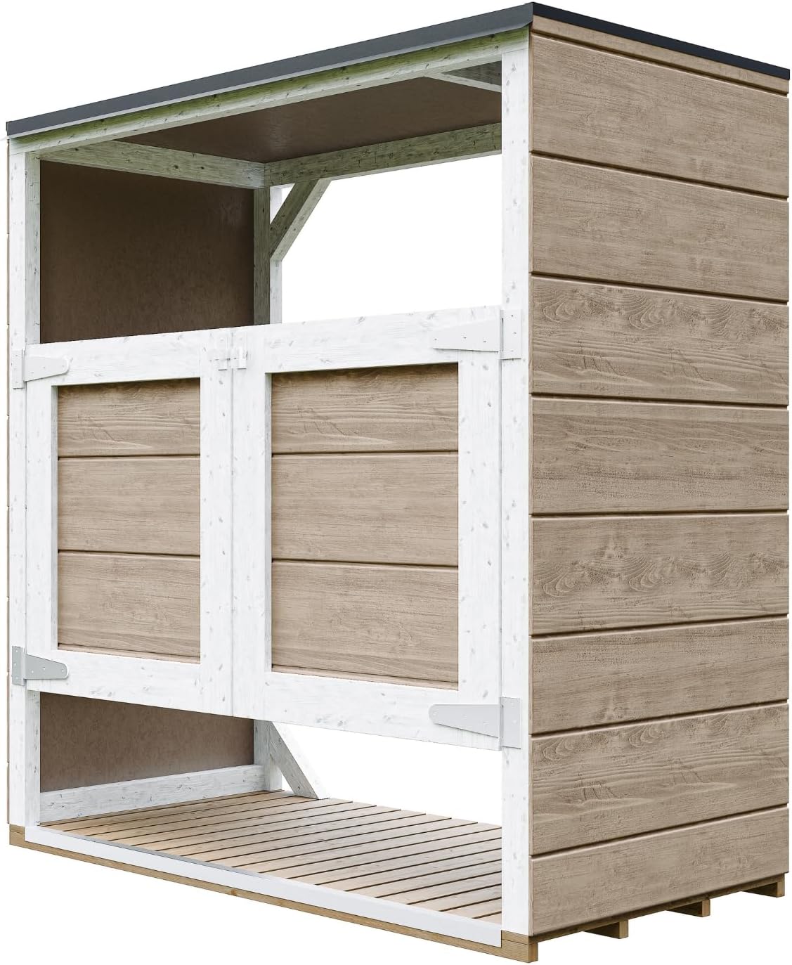Abri de Jardin pour poubelles, Cache Poubelle extérieur 2x240L – Coffre de Rangement Exterieur, Armoire de Jardin, cabane de Jardin Exterieur – karaca-alisveris M980A-TERRA Brown