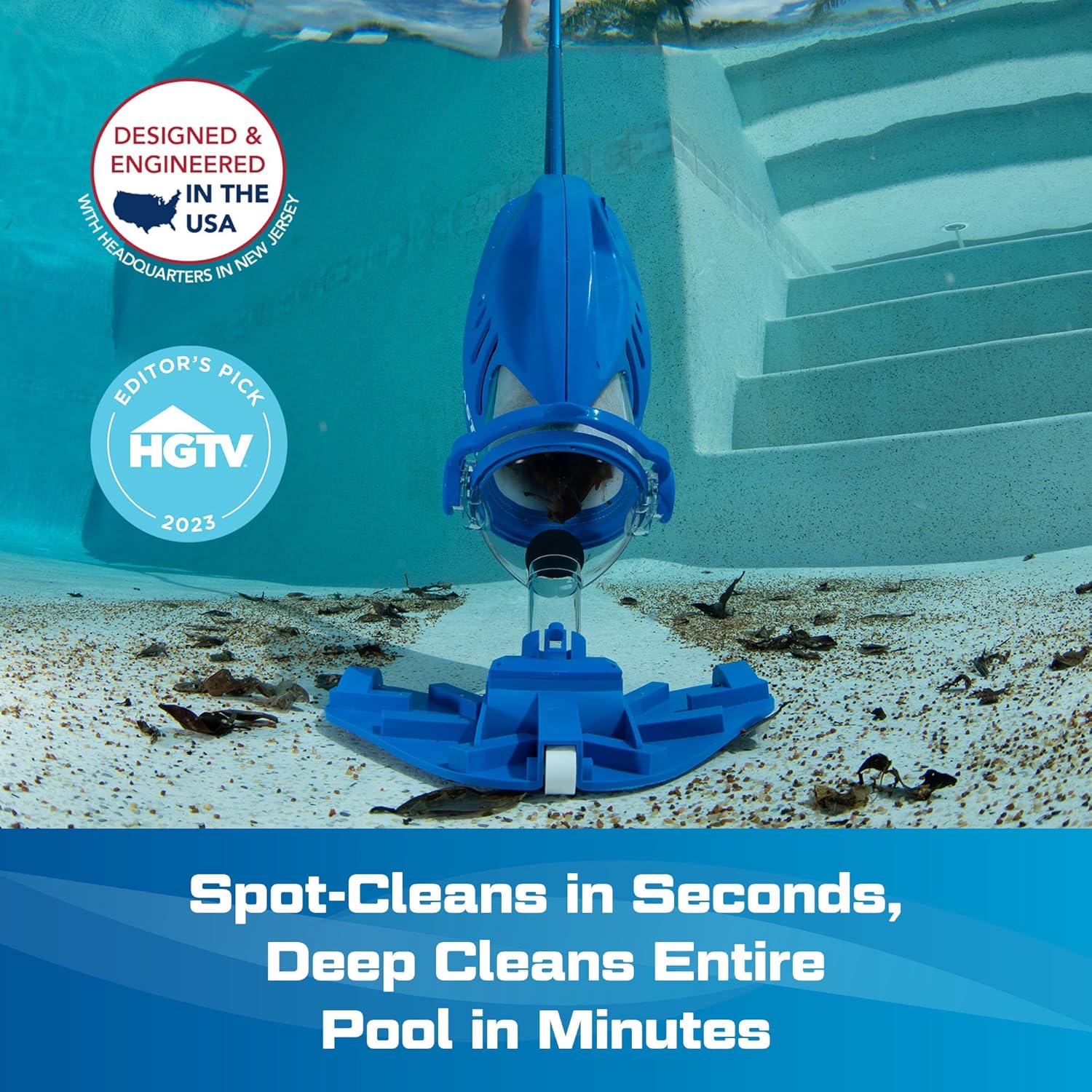 Water Tech karaca-alisveris Max Li Aspirateur de piscine, aspirateur de piscine sans fil avec moteur P30, aspirateur à main pour piscine et spa