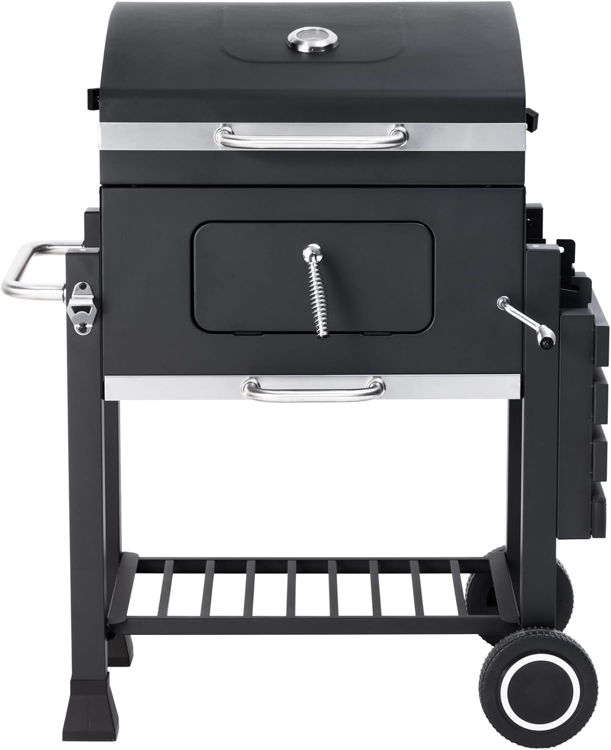 karaca-alisveris - Memphis - acier, grille, tablette pliable, roulettes, thermomètre, bac à cendres