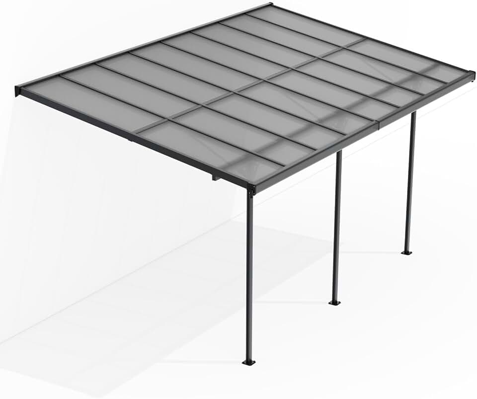 karaca-alisveris - Borneo 3x5 m - toit terrasse alu gris, plaques alvéolaires