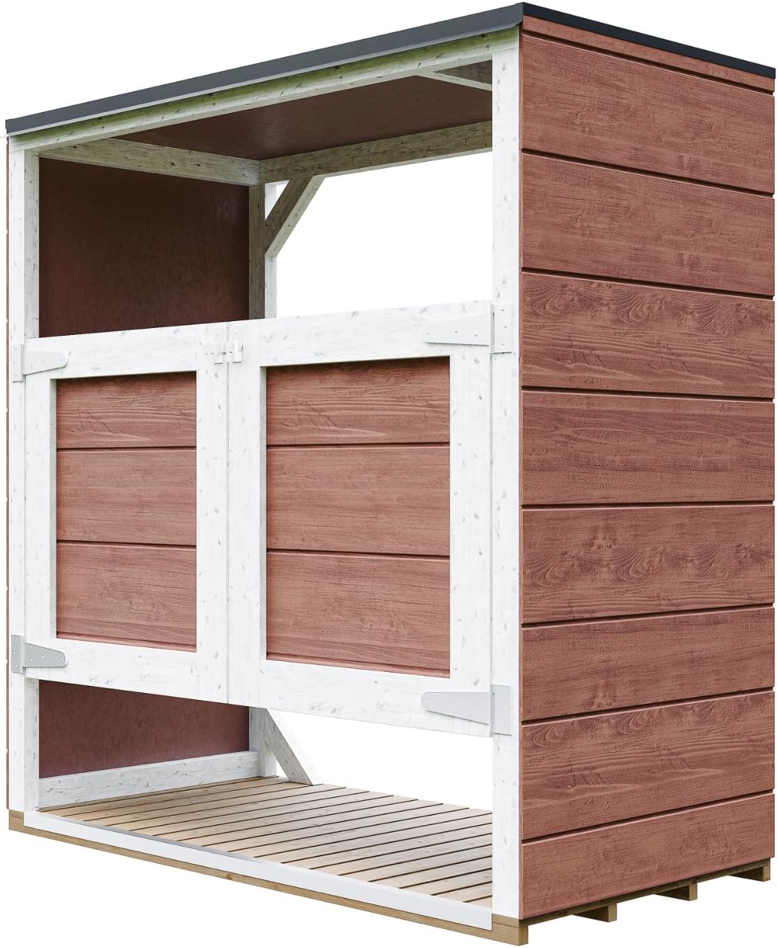 Abri de Jardin pour poubelles, Cache Poubelle extérieur 2x240L – Coffre de Rangement Exterieur, Armoire de Jardin, cabane de Jardin Exterieur – karaca-alisveris M980A-REDWOOD Red