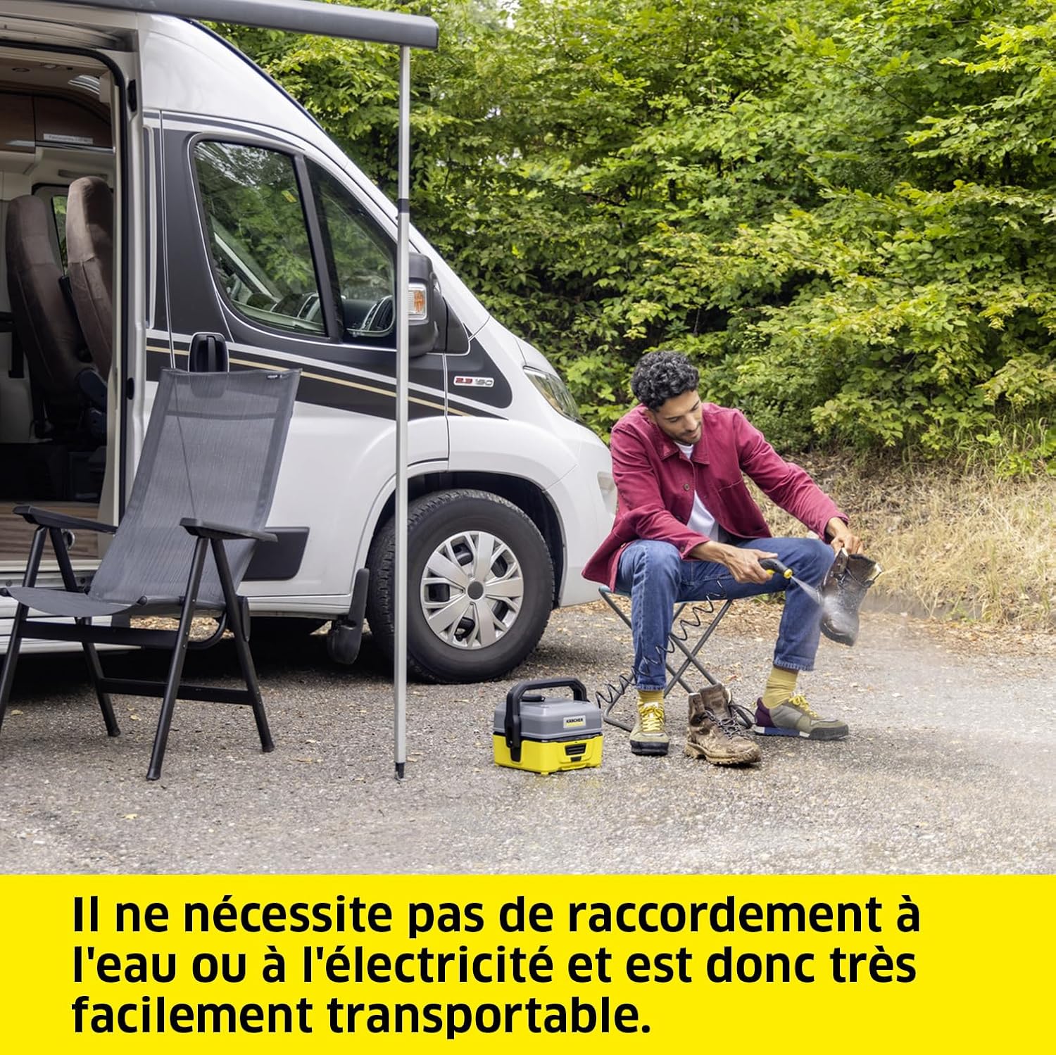 karaca-alisveris Nettoyeur à Pression Mobile OC 3 + Kit Animaux, Débit : 2 L/h, Réservoir : 4L, Tuyau : 2,8 m, Buse à Jet Plat, Buse Conique, Brosse Pet, Serviette pour Animaux Domestiques, Boîte de Rangement