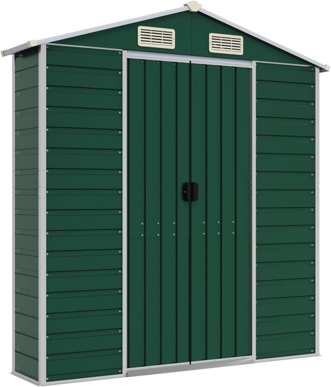 Abri de jardin - vert acier galvanisé 191x810x198 cm - rangement outils