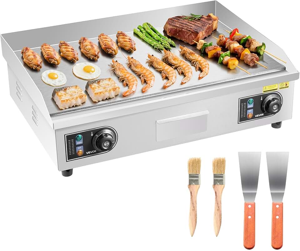 karaca-alisveris - Plancha Électrique - 65,5x40 cm - 4000 W, température réglable, accessoires inclus