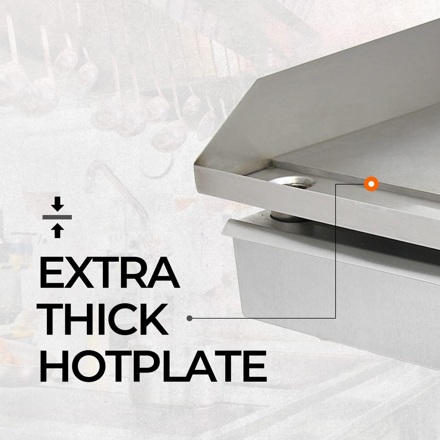 KuKoo - Plaque de cuisson professionnelle - 70cm - acier inoxydable