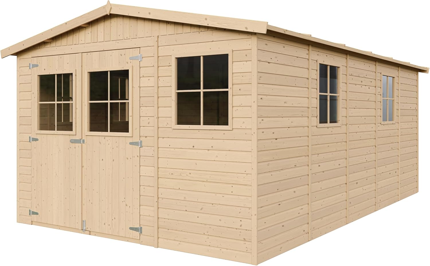 ABRI de Jardin en Bois Exterieur avec Les PLANCHERS IMPRÉGNÉ - Chalet en Pin/épicéa- H226x324x516 cm/15 m²- Construction de Panneaux- Rangement pour vélos, Remise à Outils- karaca-alisveris M337+M337G