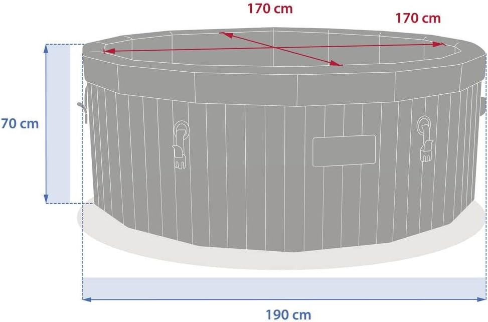 karaca-alisveris - Spa Nordik Ø190 cm - 5-7 pers, 180 jets, WiFi connecté, effet bois