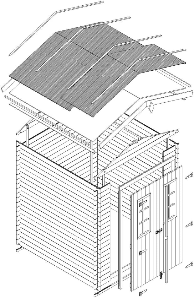 Abri de Jardin en Bois - Stockage extérieur I196xL136xH218 cm/ 1.98 m2 Petit abri à Outils, Local à vélos - karaca-alisveris M367C