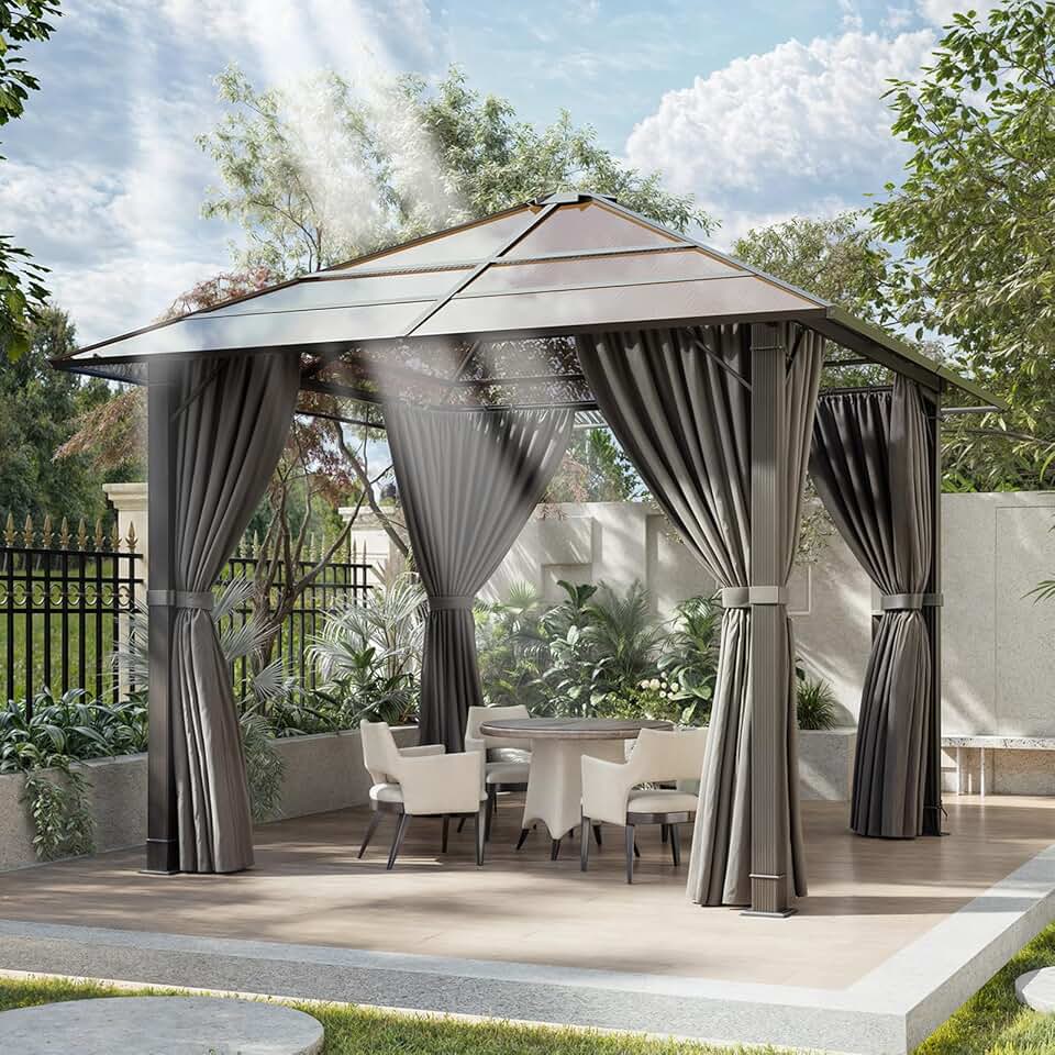 karaca-alisveris - Tonnelle Hardtop Aluminium 3x3m, étanche UV, gris