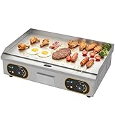 karaca-alisveris Plancha Électrique Professionnelle Inox 4400W De Gril En Le Fer 73 * 43cm, Thermostat 50 ...