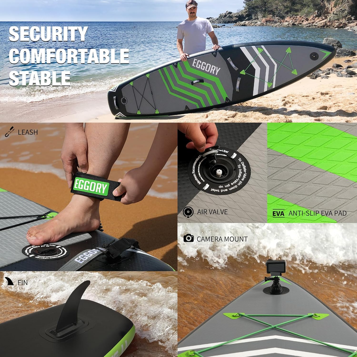 Planche de Surf Gonflable - SUP paddle 320cm, sac à dos, pompe, accessoires complets