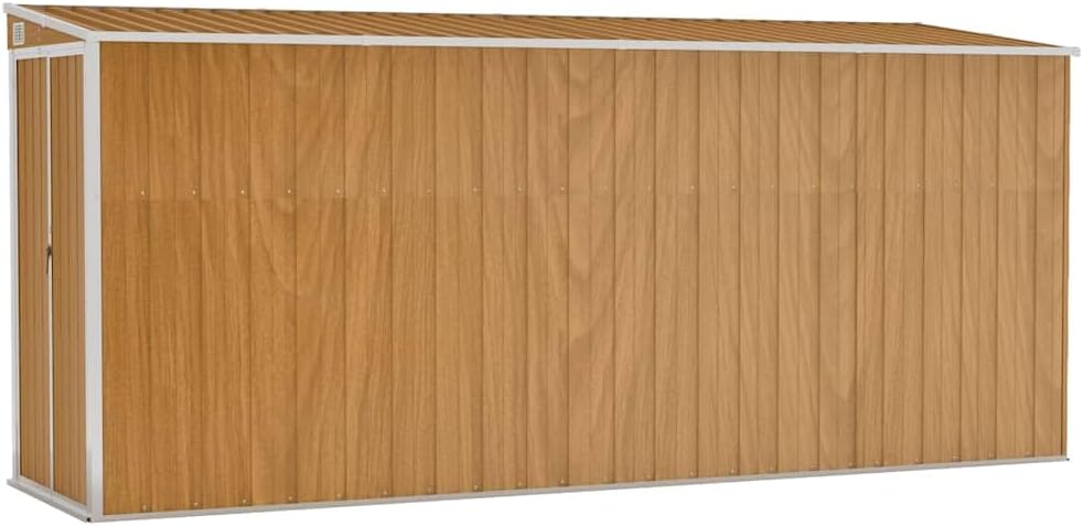 karaca-alisveris Abri de Jardin Mural Marron 118 x 382 x 178 cm Acier galvanisé,Structures extérieures, Cabanes & abris de Jardin,316232