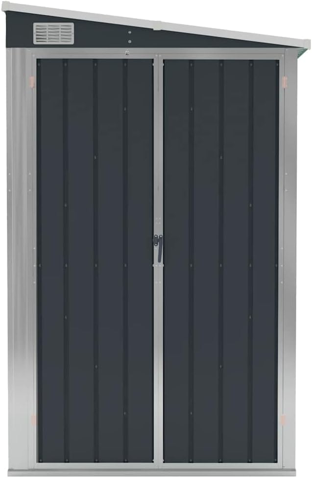 karaca-alisveris Abri de Jardin Mural Anthracite 118x382x178 cm Acier,Structures extérieures, Cabanes & abris de Jardin,316231