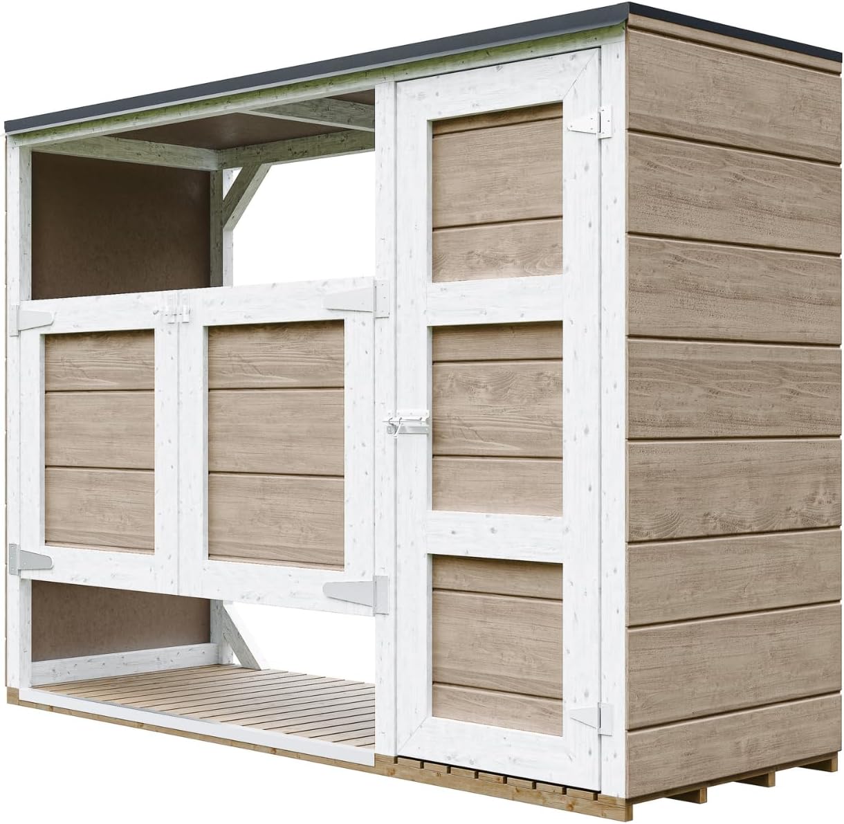 Abri de Jardin pour poubelles, Cache Poubelle extérieur 2x240L – Coffre de Rangement Exterieur, Armoire de Jardin, cabane de Jardin Exterieur – karaca-alisveris M981A-TERRA Brown
