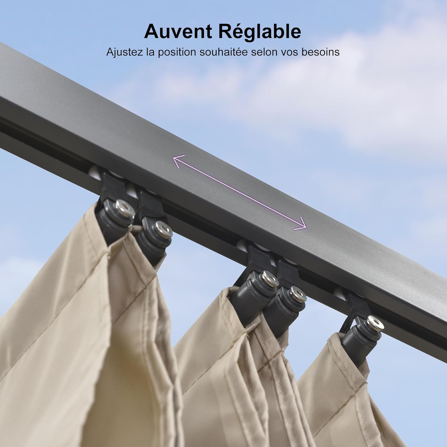 karaca-alisveris - Pergola aluminium 5,5x3m toit coulissant extérieur